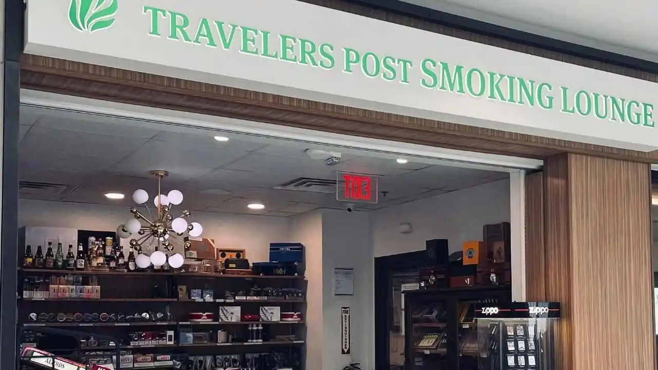 Travelers Post Smoking Lounge near Gate B10 at Nashville Airport (BNA)